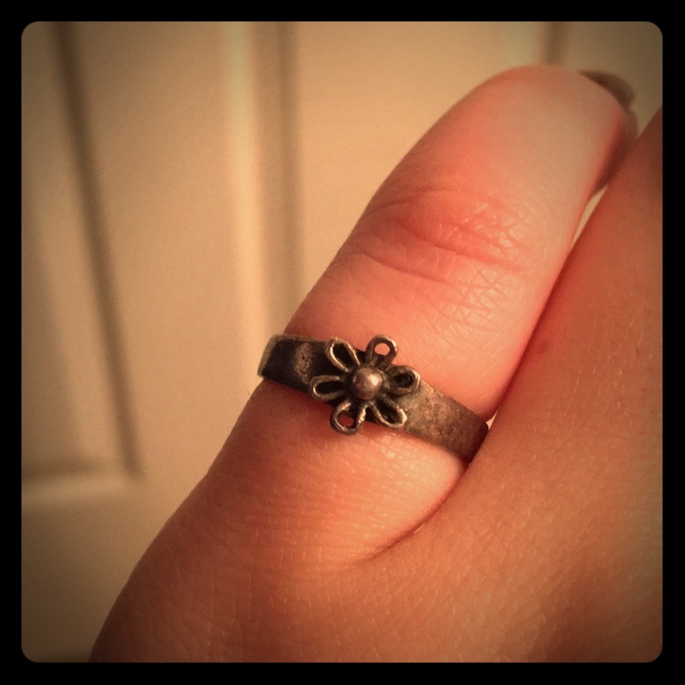 Bronze Flower Pinky Ring